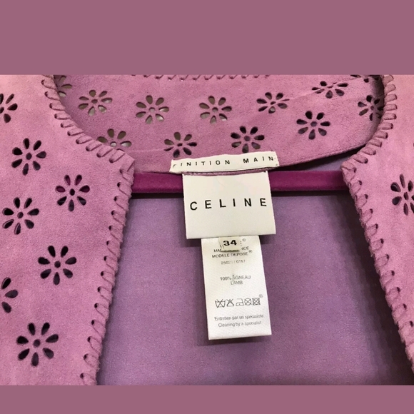 💜😍CELINE😍💜 suede leather jacket SIZE 34 - Picture 4 of 5